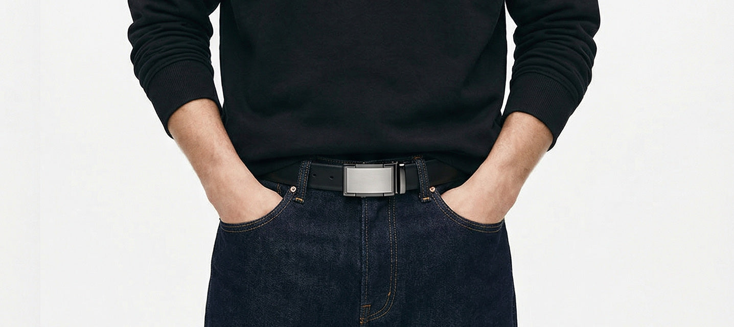 Elevate Your Everyday Outfits: A Premium Genuine Leather Ratchet Belt for Modern Men