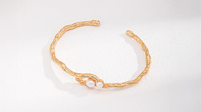 18K Gold Bracelets | Natural Pearl, Lapis & Amber Designs
