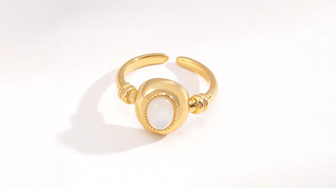 18K Gold Rings | Adjustable Natural Pearl & Gemstone Rings