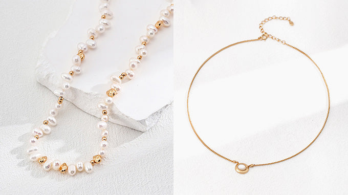18K Gold Necklaces | Natural Pearl & Gemstone Pendants