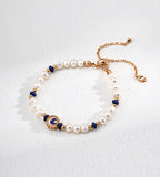 Bracelet with Natural Pearls & Lap 18K Gold-Plated S925 Silver 