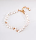 18K Gold-plated on S925 Silver baroque pearl bracelet with polished gold beads and a lobster clasp | BUCKLE Collective