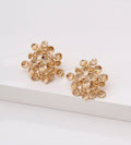 A pair of 18K Gold Plated S925 Silver Multi-Petal Flower Cluster Earrings