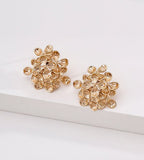 A pair of 18K Gold Plated S925 Silver Multi-Petal Flower Cluster Earrings
