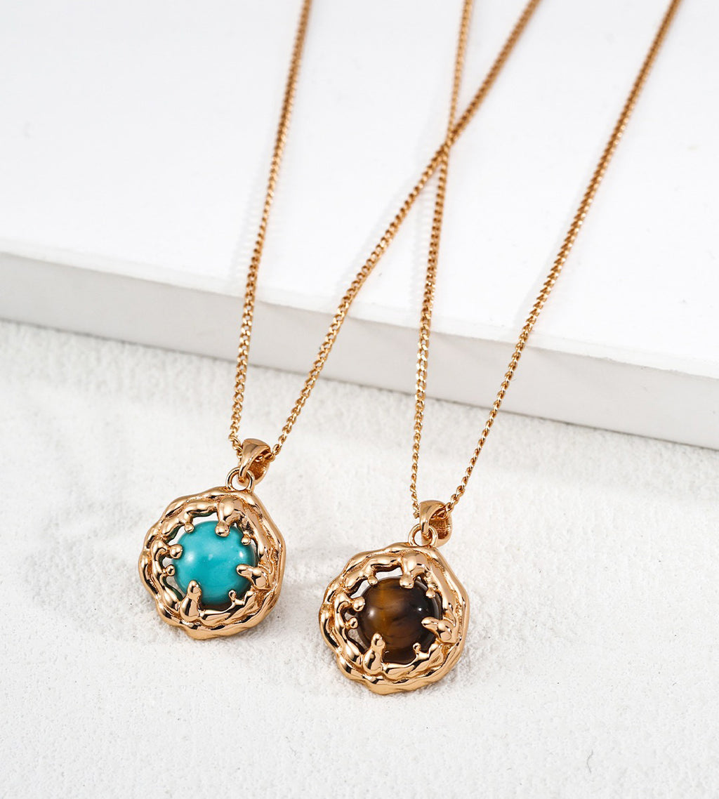 Natural Turquoise and Pearl Necklaces, 18K Gold Plated S925 Silver | BUCKLE Collective