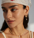 Asymmetrical Pearl Earrings 18K Gold Plated S925 Silver