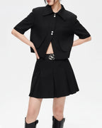 Black Belt with sculped Star-Cross motif Buckle - Unisex