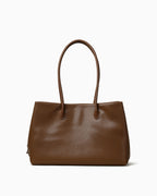 Brown Genuine Leather Commuter Tote Bag