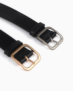 Women's Casual Essential Waist Belt with Rectangular Buckle