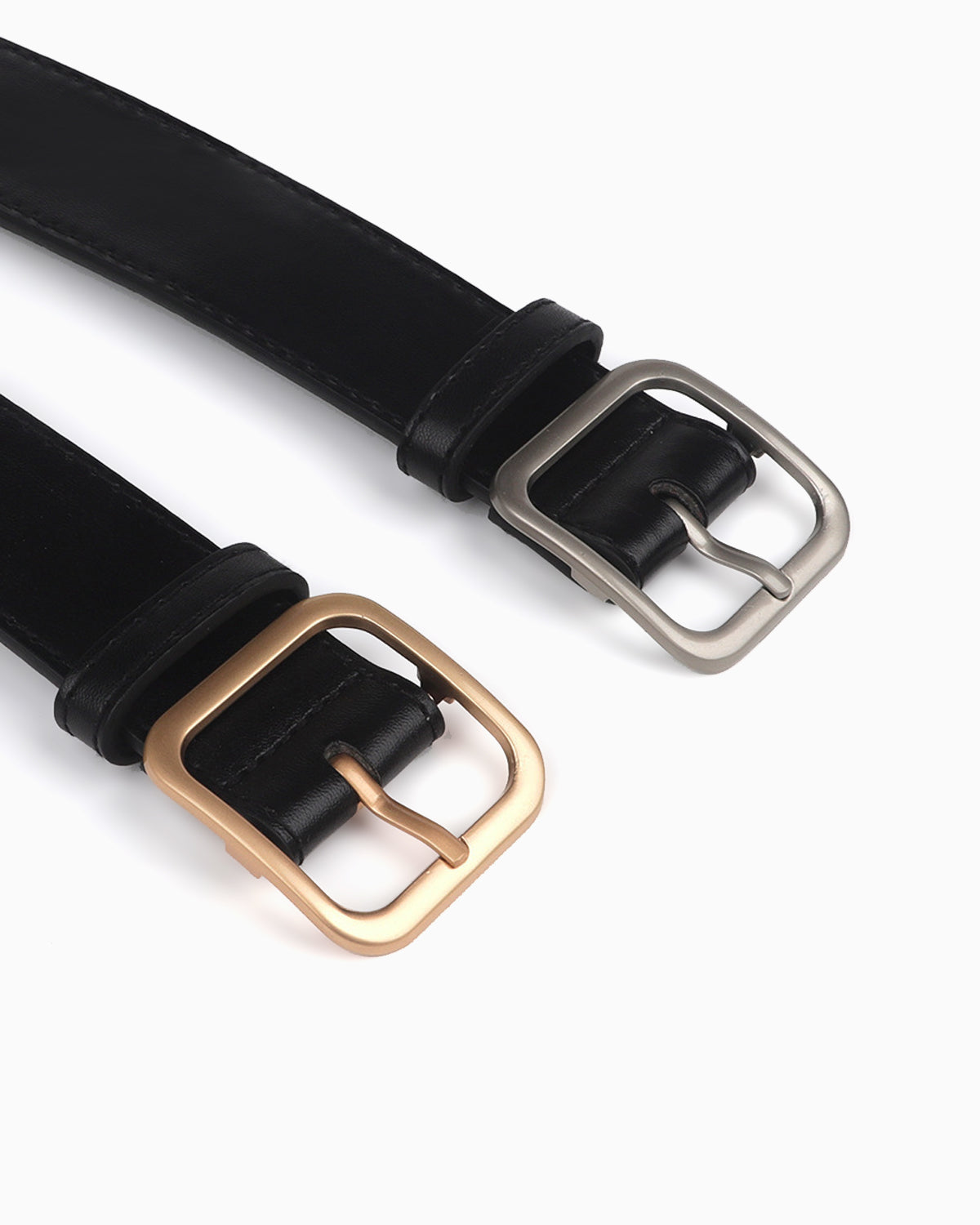 Women's Casual Essential Waist Belt with Rectangular Buckle