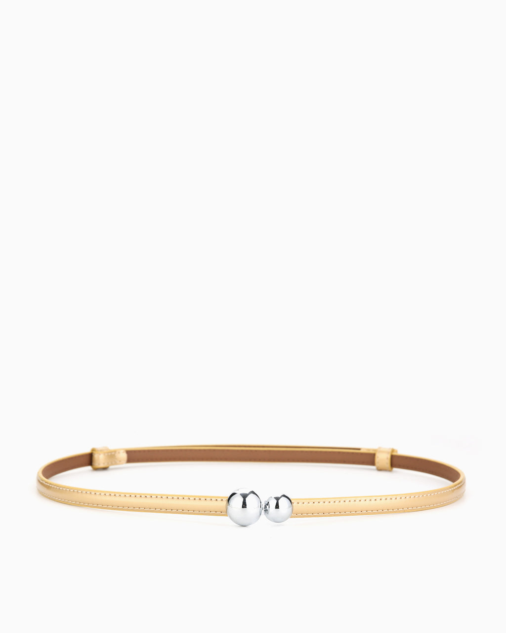 Women's Gold Classic Belt with Dual Sphere Clasp