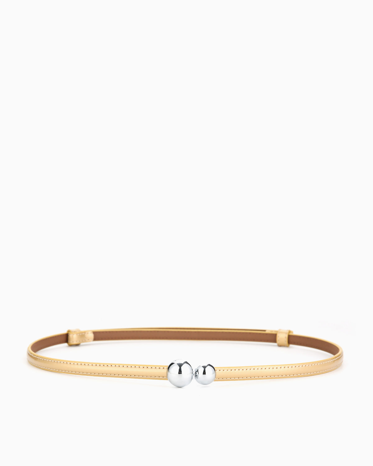 Women's Gold Classic Belt with Dual Sphere Clasp