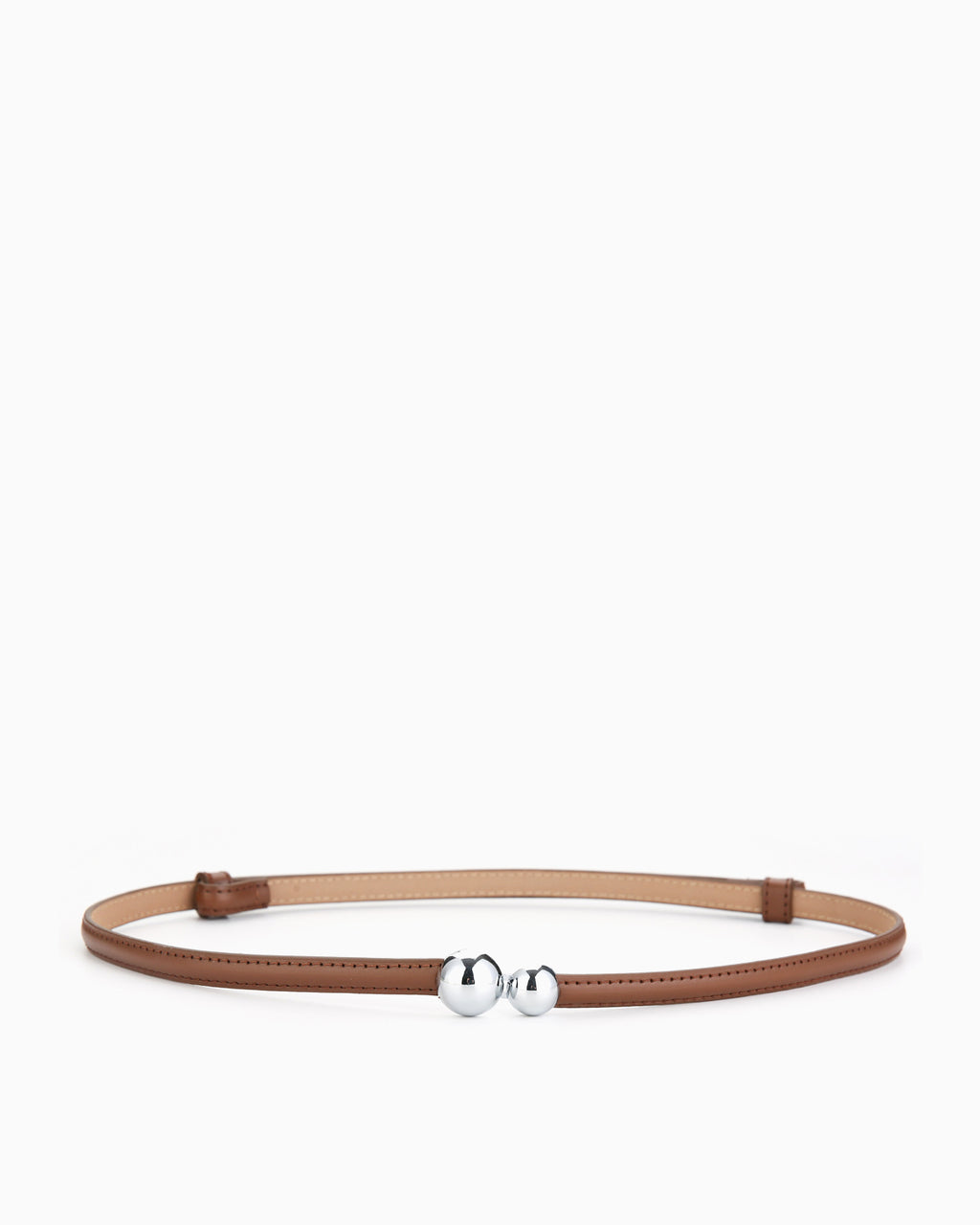 Women's Caramel Classic Belt with Dual Sphere Clasp