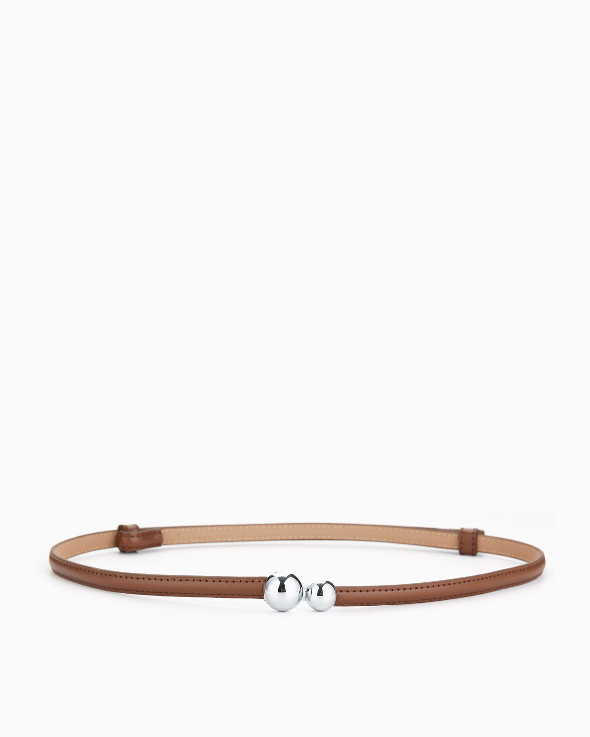 Women's Caramel Classic Belt with Dual Sphere Clasp