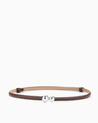 Women's Coffee Classic Belt with Dual Sphere Clasp