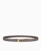 Classic Thin Leather Gray Belt with a gold buckle