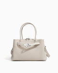 Off-White Commuter Genuine Togo Leather Satchel Bag with Turn-Lock & Detachable Strap | BUCKLE Collective