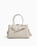 Off-White Commuter Genuine Togo Leather Satchel Bag with Turn-Lock & Detachable Strap | BUCKLE Collective