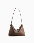 Elegant Soft Genuine Leather Hobo Shoulder Bag with adjustable strap – Stylish & Spacious, Brown Color