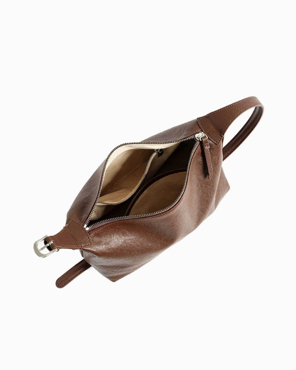 Compartment Details of Stylish & Spacious Soft Genuine Leather Hobo Shoulder Bag with Adjustable Strap, Brown Color