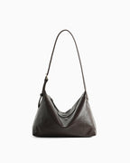 Elegant Soft Genuine Leather Hobo Shoulder Bag with Adjustable Strap – Stylish & Spacious, Chocolate Color