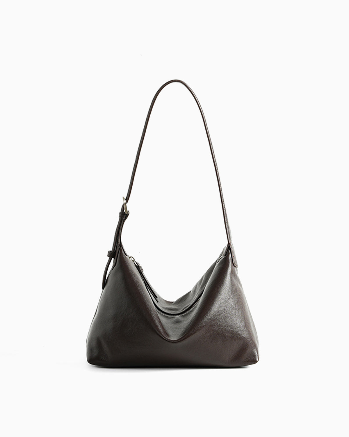 Elegant Soft Genuine Leather Hobo Shoulder Bag with Adjustable Strap – Stylish & Spacious, Chocolate Color