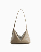 Elegant Soft Genuine Leather Hobo Shoulder Bag with adjustable strap – Stylish & Spacious, Gray Color