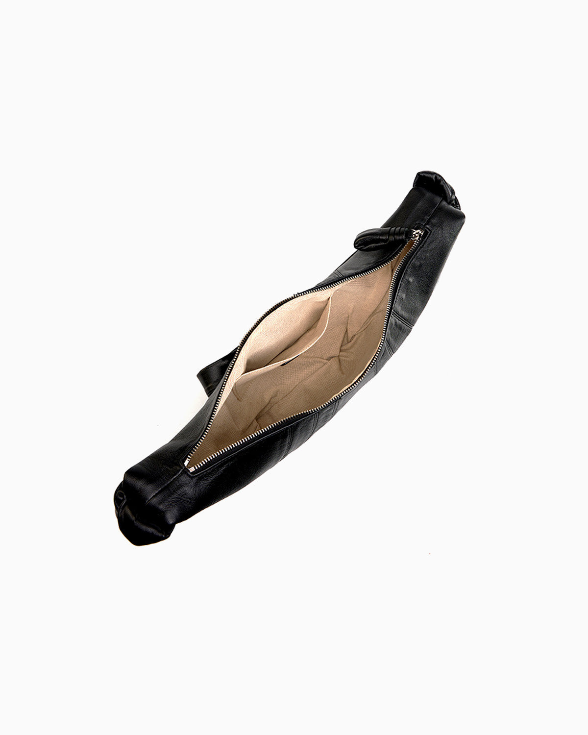 Stylish Leather Crescent Croissant Shoulder Crossbody Bag, Black Color