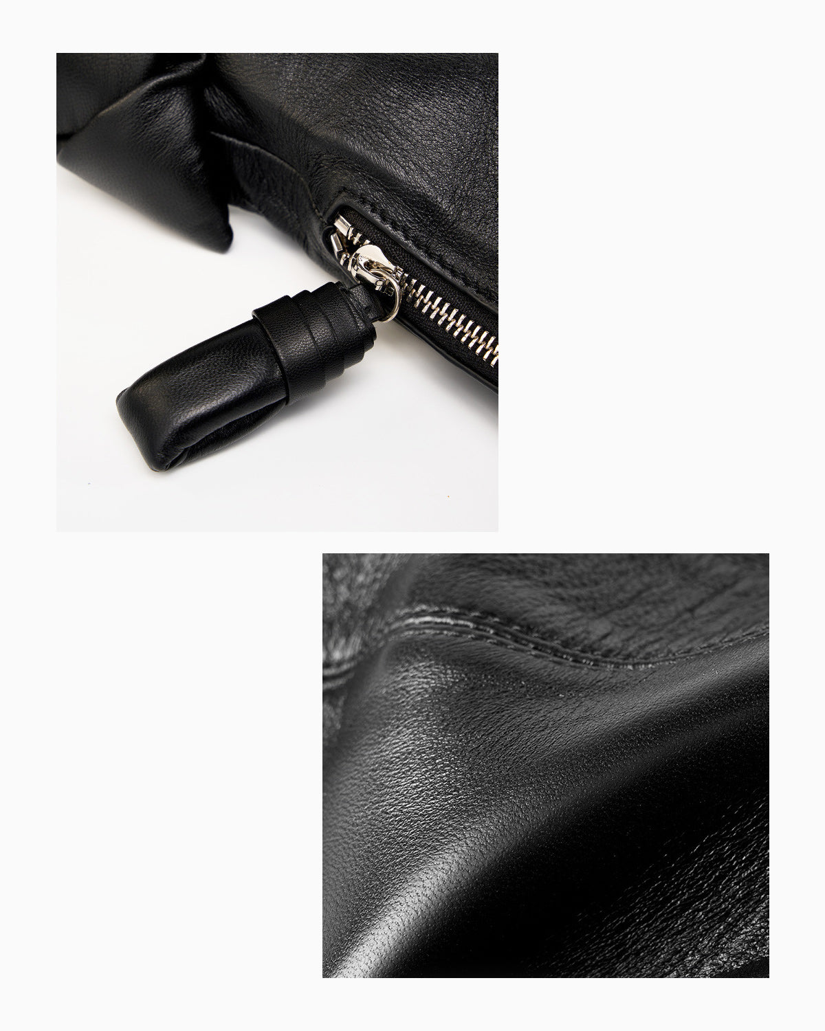 Stylish Leather Crescent Croissant Shoulder Crossbody Bag, Black Color