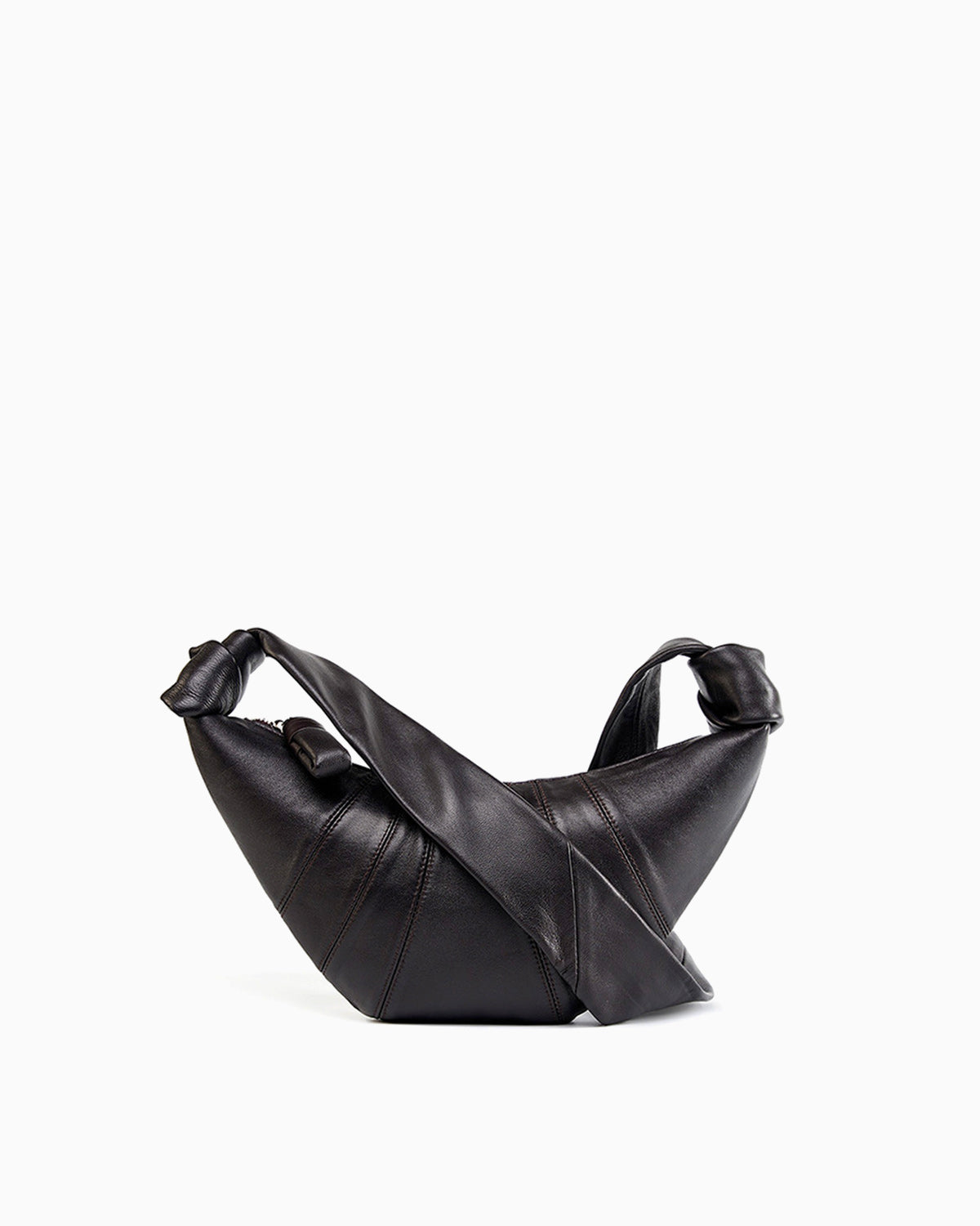 Stylish Leather Crescent Croissant Shoulder Crossbody Bag, Coffee Color