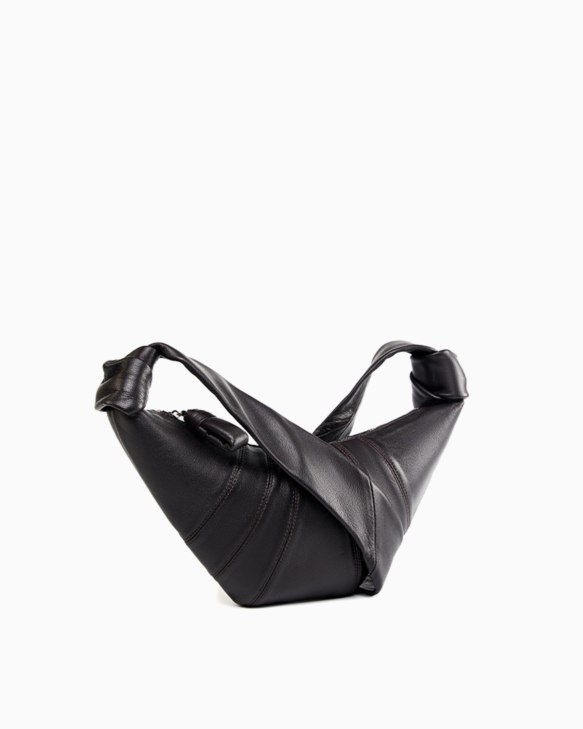 Stylish Leather Crescent Croissant Shoulder Crossbody Bag, Coffee Color