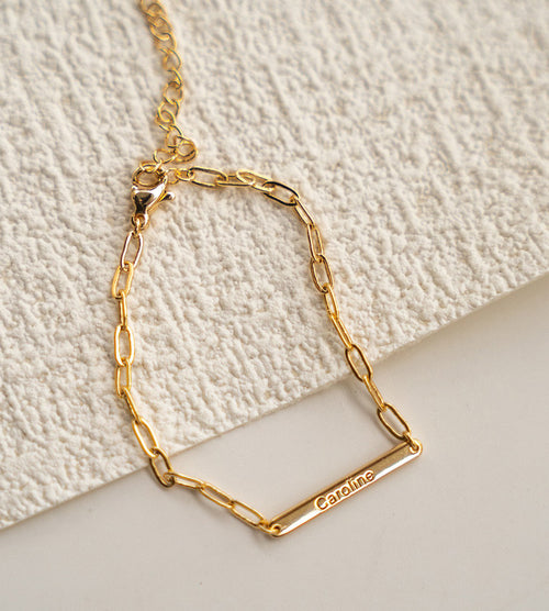 "Your Name" Custom Letter Bracelet 925 Sterling Silver 18K Gold Plated