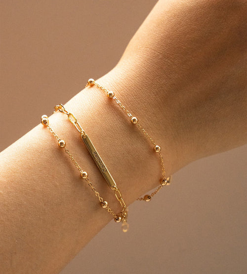 "Your Name" Custom Letter Bracelet 925 Sterling Silver 18K Gold Plated
