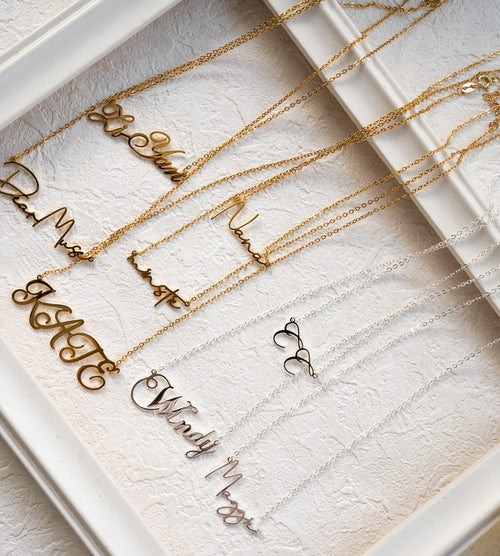 "Your Name" Custom Letter Necklace 925 Sterling Silver 18K Gold Plated