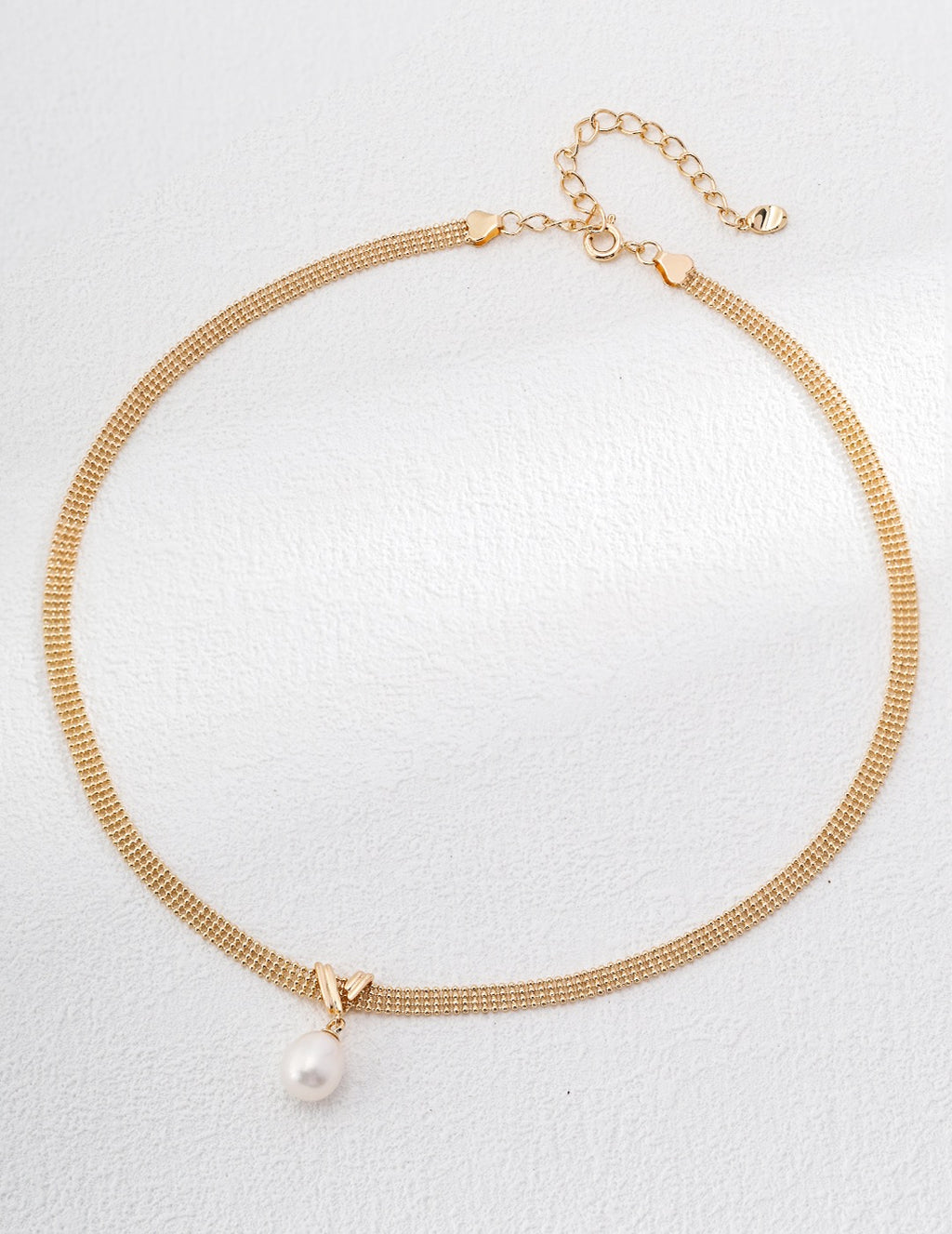 Natural Pearl Mesh Chain Choker Necklace