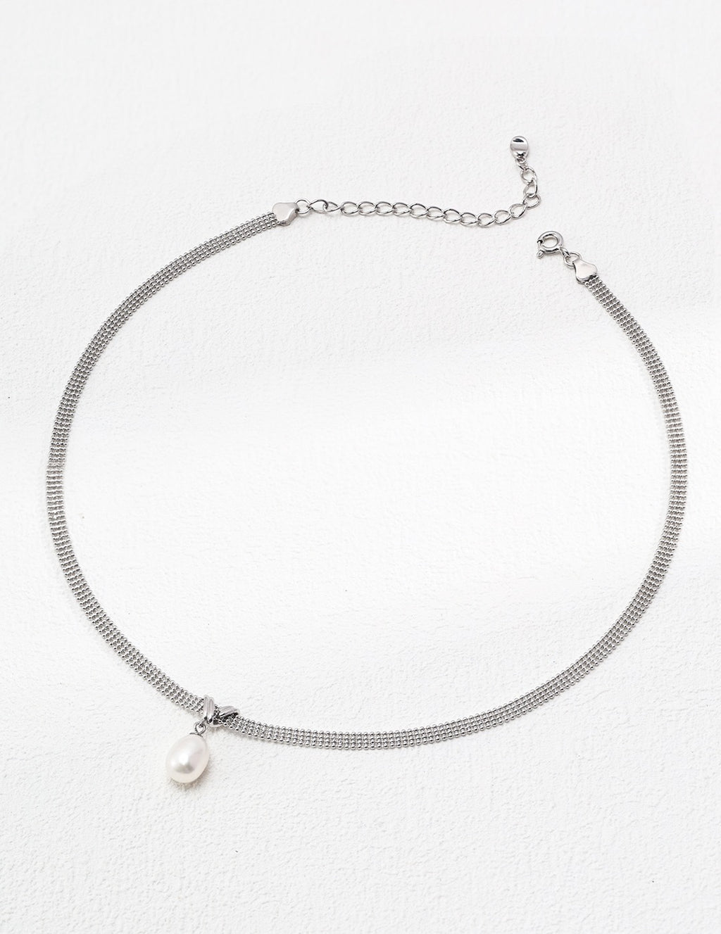 Natural Pearl Mesh Chain Choker Necklace