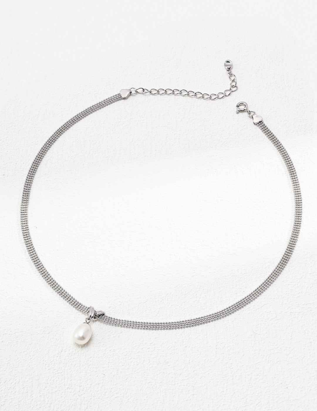 Natural Pearl Mesh Chain Choker Necklace