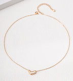 18K Gold-Plated on S925 Silver Dainty Curved Bean Heart Necklace | BUCKLE Collective