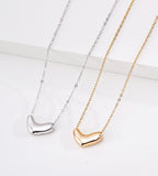 Two heart-shaped bean pendant necklaces on delicate chains, 18K Gold-Plated on S925 Silver