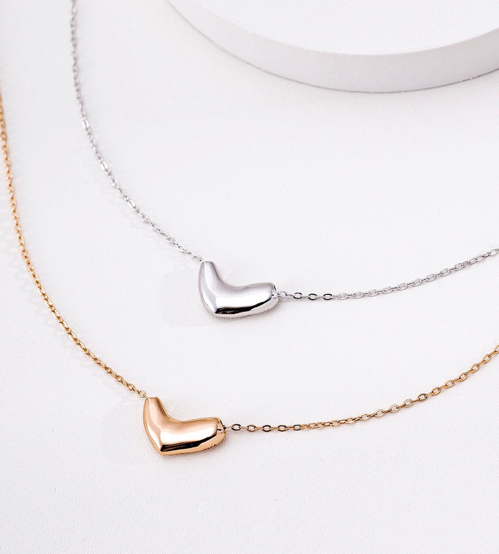 Dainty Curved Bean Heart Necklace