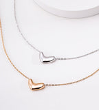 Dainty Curved Bean Heart Necklace