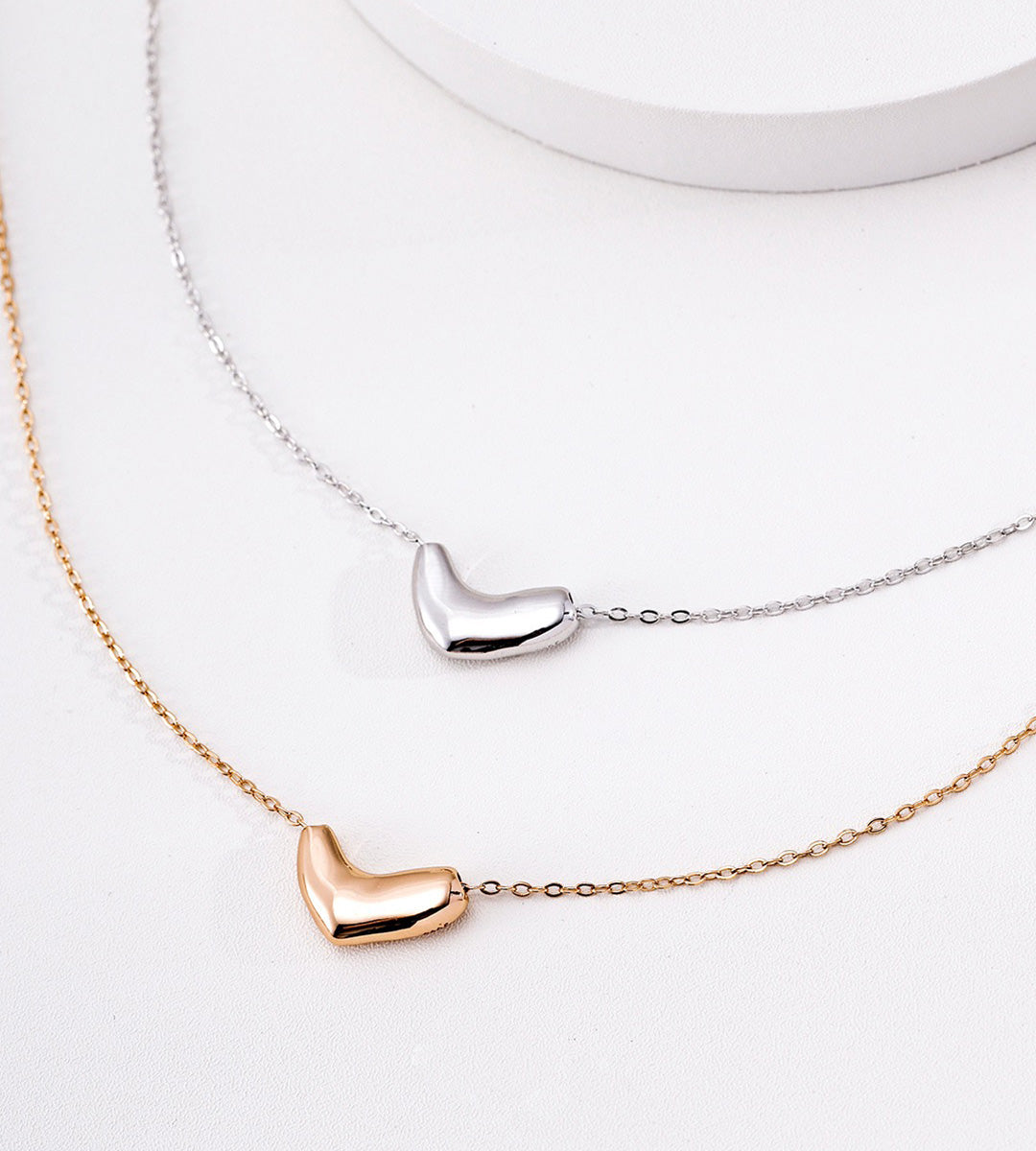 Dainty Curved Bean Heart Necklace