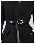 Women's Knotted Belt with Sculptural Gold-toned Loop