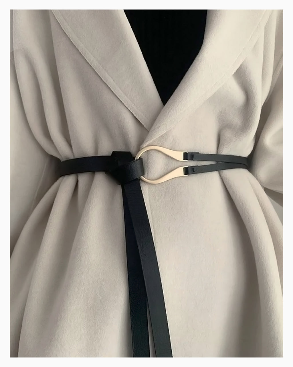 Women's Knotted Belt with Sculptural Gold-toned Loop