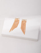 T-Bar Long Chain Tassel Drop Earrings