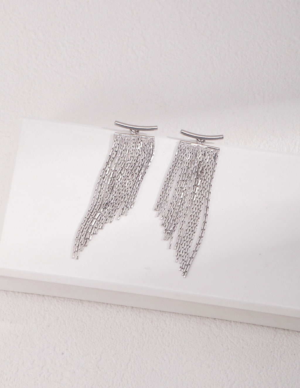 T-Bar Long Chain Tassel Drop Earrings