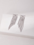 T-Bar Long Chain Tassel Drop Earrings