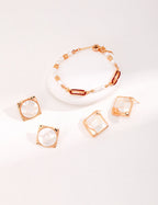 Mosaic Mother of Pearl Square Earrings