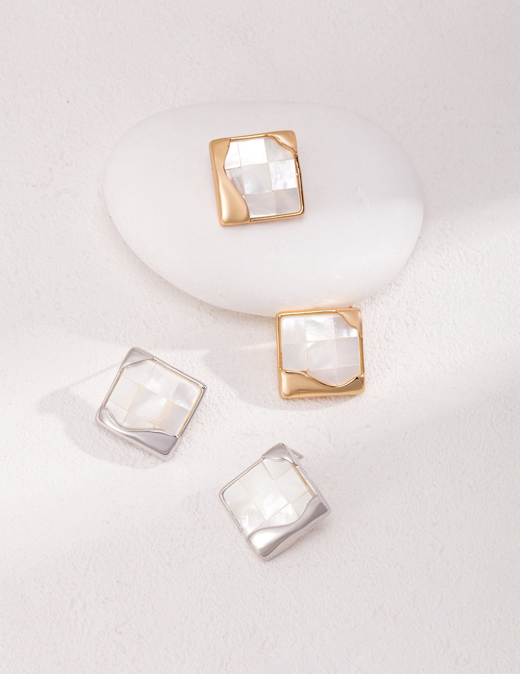 Mosaic Mother of Pearl Square Earrings