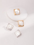 Mosaic Mother of Pearl Square Earrings